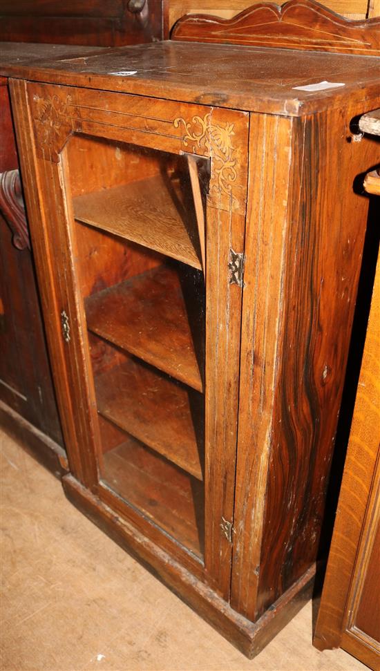 Victorian inlaid walnut music cabinet